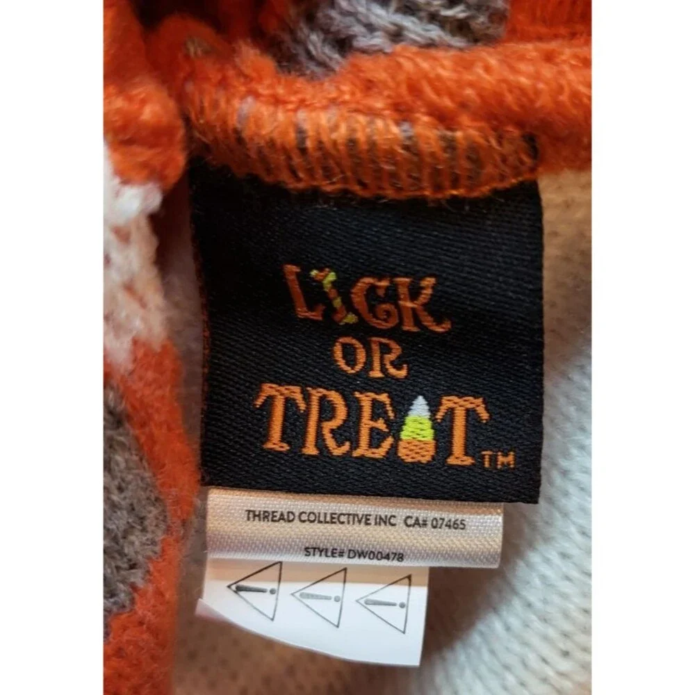 NWT Lick or Treat Ghost Sweater Hoodie Stripes S Small Dog Puppy Pet So Cute!